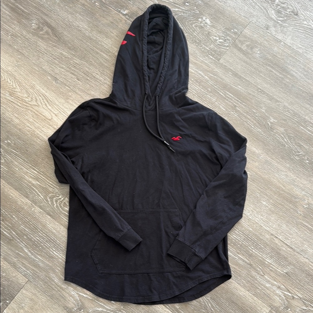 Hollister Black and Red Logo Sweatshirt